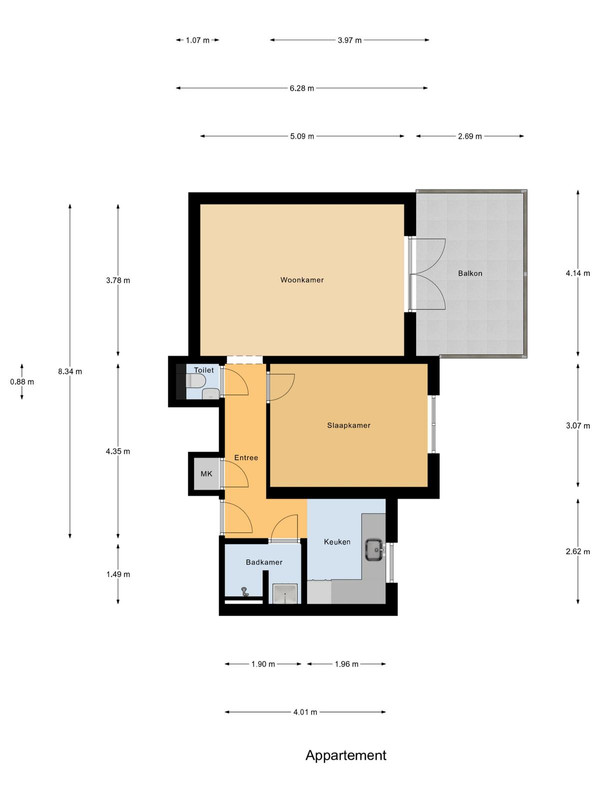 Appartement te koop: Graafseweg 100A, Nijmegen