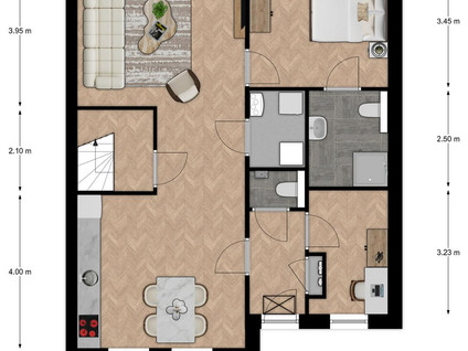 Hoekwoning met verlengde kap 