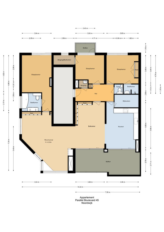 Appartement te huur: Parallel Boulevard 45, Noordwijk