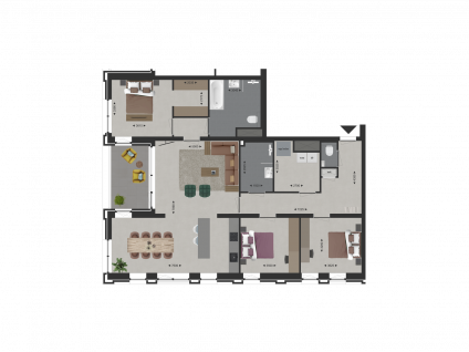 Hoek topappartement Oost 