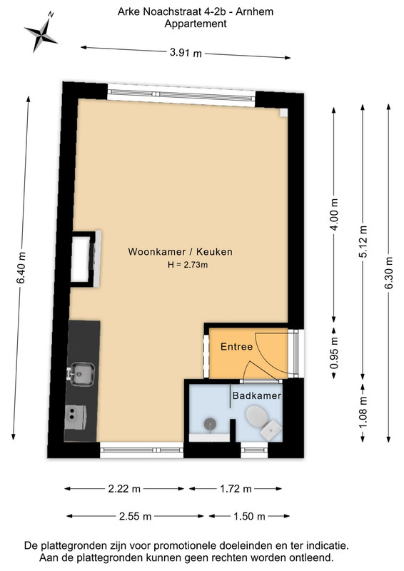 Studio te koop: Arke Noachstraat 4-2B, Arnhem