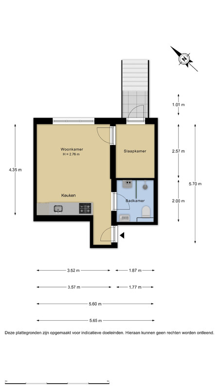 Studio te koop: Schiedamseweg 119A01A, Rotterdam