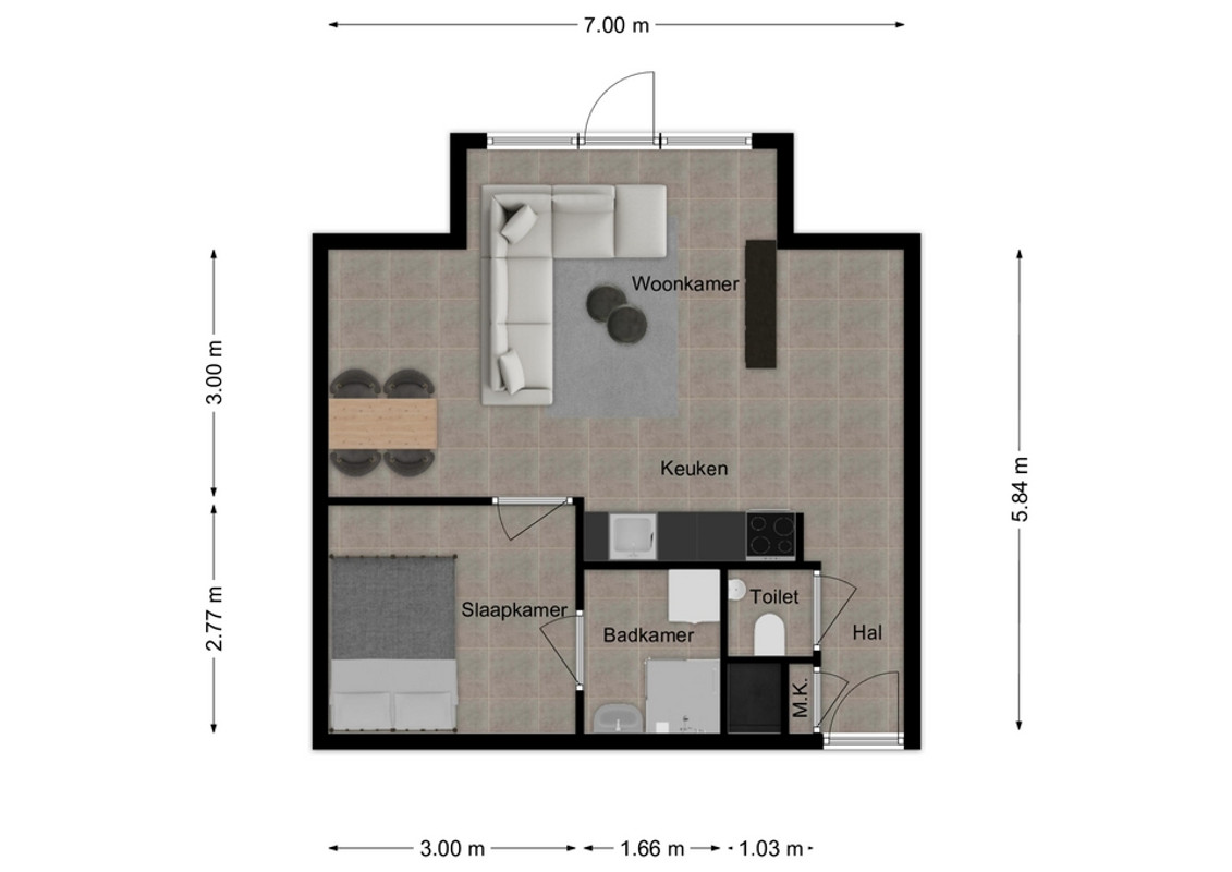 Studio te koop: Pastoor van Kesselhof 18A, Waalwijk