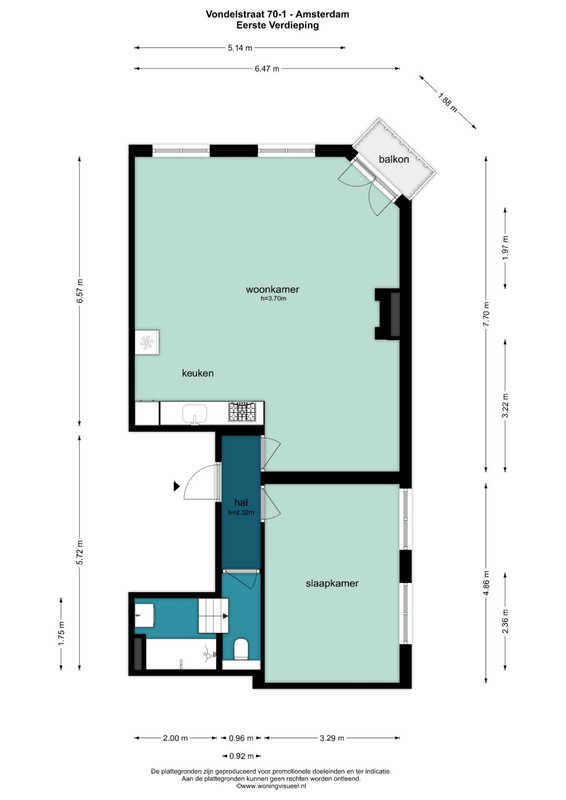 Appartement te koop: Vondelstraat 70-1, Amsterdam