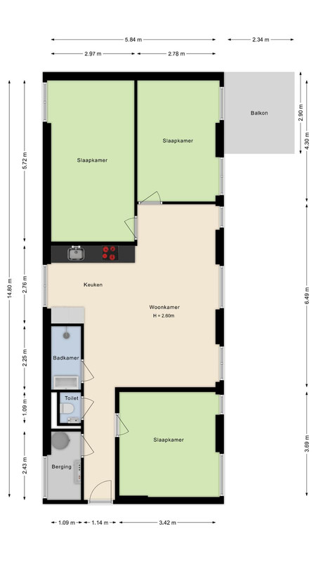 Appartement te koop: Nassaustraat 102B, Roermond