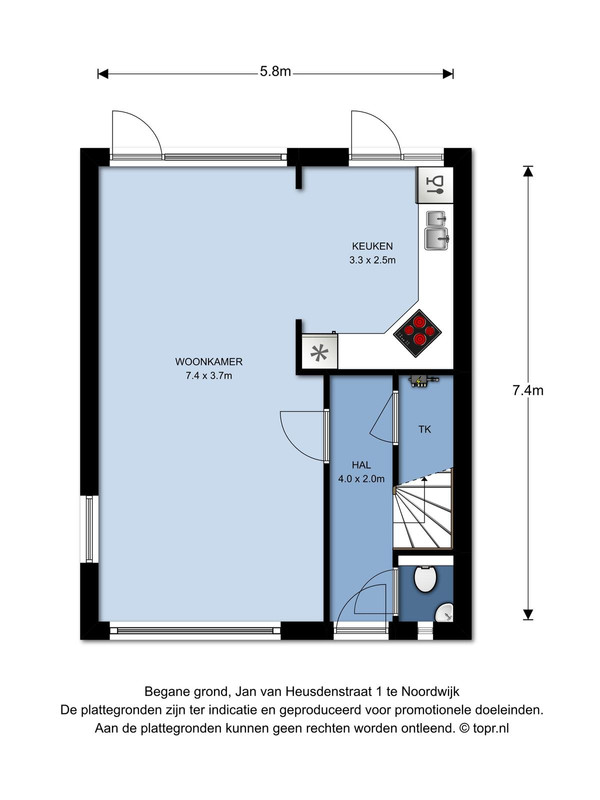 Tussenwoning te koop: Jan van Heusdenstraat 1, Noordwijk