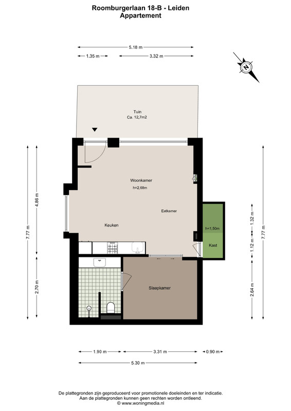 Appartement te koop: Roomburgerlaan 18B, Leiden