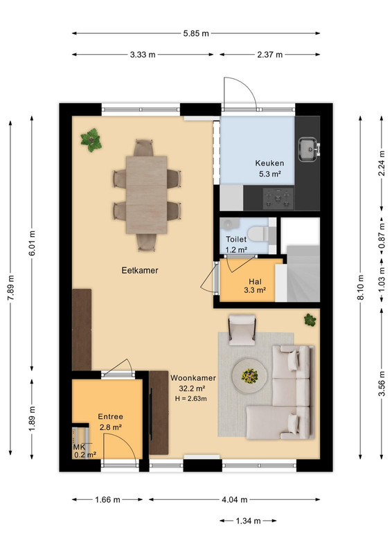 Tussenwoning te koop: Dreef 25, Leersum
