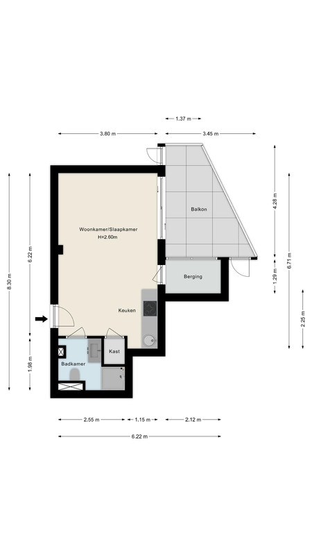 Studio te koop: Muntkade 8B7, Utrecht